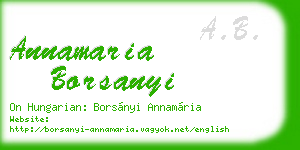 annamaria borsanyi business card